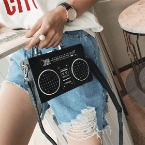 Y2K Retro Radio Style Handbag - Vintage-Inspired Accessory for Y2K Fits