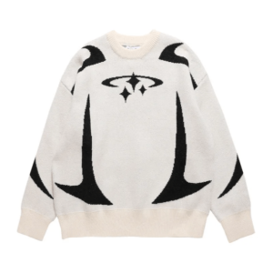 Y2K Retro Stars Sweater: Vintage-Inspired Grunge Fashion Essential