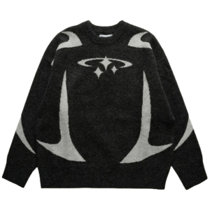 Y2K Retro Stars Sweater: Vintage-Inspired Grunge Fashion Essential