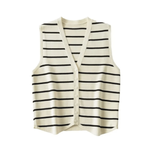 Y2K Sailor Knitted Vest - Retro 90s Fashion for Summer Outfits