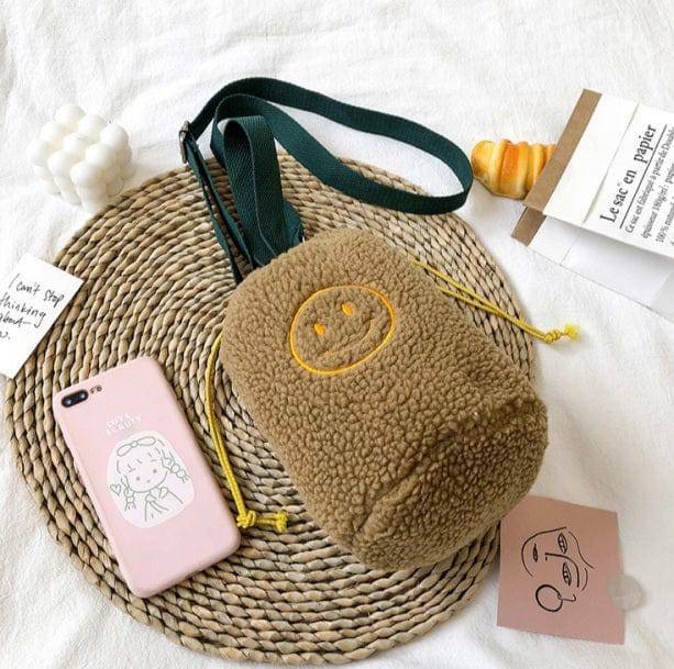 Y2K Smiley Face Soft Bag - Trendy Retro Style for Summer Outfits