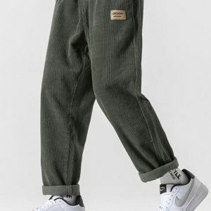 Y2K Soft Boy Corduroy Jogger Pants for Retro Summer Outfits