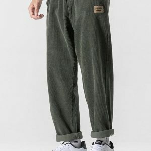 Y2K Soft Boy Corduroy Jogger Pants for Retro Summer Outfits