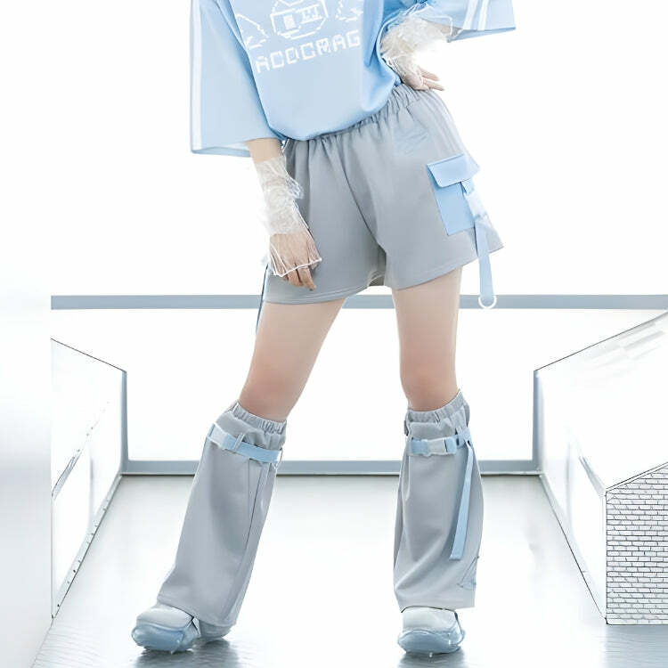 Y2K Soft Girl Cloud Wings Leg Warmers for Retro Summer Outfits