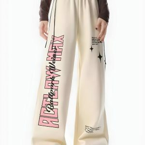 Y2K Soft Girl Lace Up Sweatpants for Trendy Summer Outfits