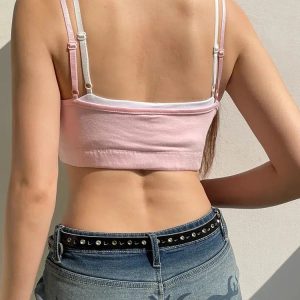 Y2K Soft Girl Layered Crop Top for Trendy Summer Outfits