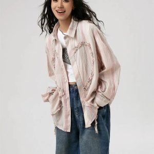 Y2K Soft Girl Ruffled Heart Top - Cute Summer Outfit for Retro Vibes