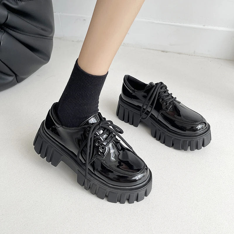 Y2K Soft Grunge Chunky Platform Oxford Shoes for Retro Summer Vibes