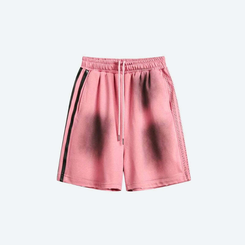 Y2K Spray-Effect Sport Shorts: Trendy Summer Outfit for Retro Vibes