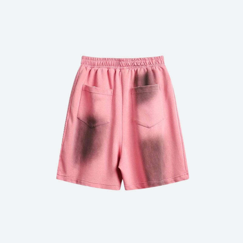 Y2K Spray-Effect Sport Shorts: Trendy Summer Outfit for Retro Vibes