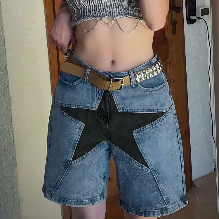 Y2K Star Jean Shorts: Trendy Summer Outfit for Retro Vibes