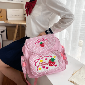 Y2K Strawberry Milk Backpack - Cute Retro Style for Summer Outfits