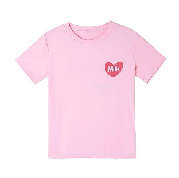 Y2K Strawberry Milk Box Tee - Retro 90s Grunge Summer Outfit