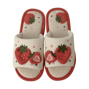 Y2K Strawberry Slippers: Retro Summer Footwear for Trendy Outfits