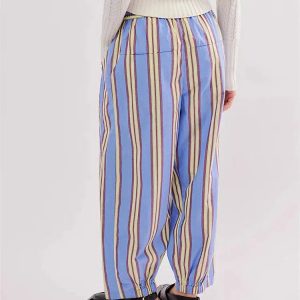 Y2K Striped Sweatpants: Retro 90s Grunge Style for Trendy Summer Outfits