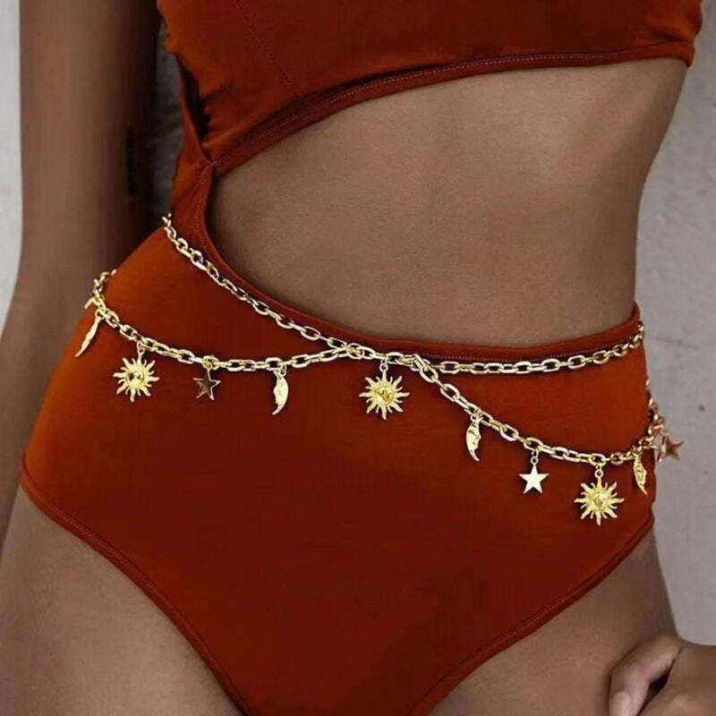 Y2K Sun, Moon & Star Body Jewelry for Retro Summer Outfits