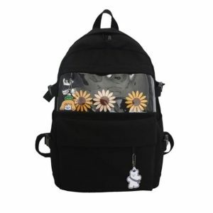 Y2K Sunflower Backpack: Retro Style for Summer Outfits & Festivals