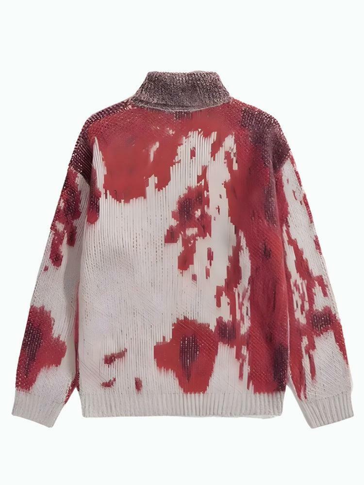 Y2K Tie Dye Turtle Neck Knitted Sweater for Retro Summer Vibes