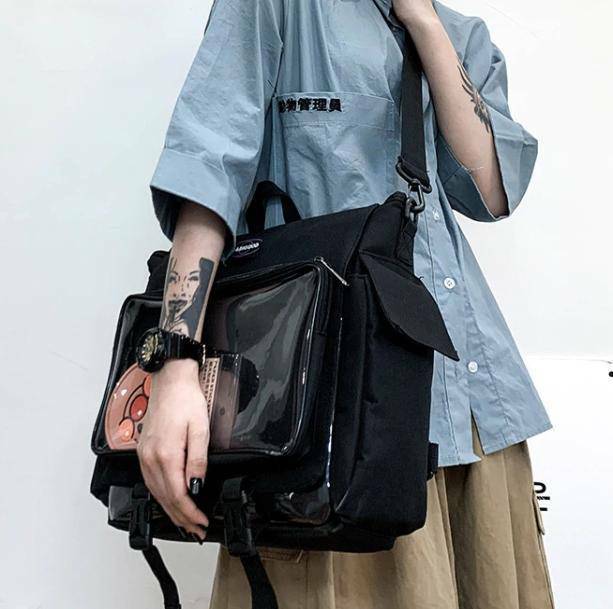 Y2K Transparent Pocket Backpack for Retro Summer Outfits & Grunge Style