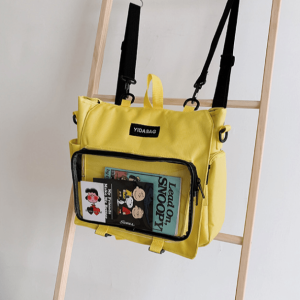 Y2K Transparent Pocket Backpack for Retro Summer Outfits & Grunge Style