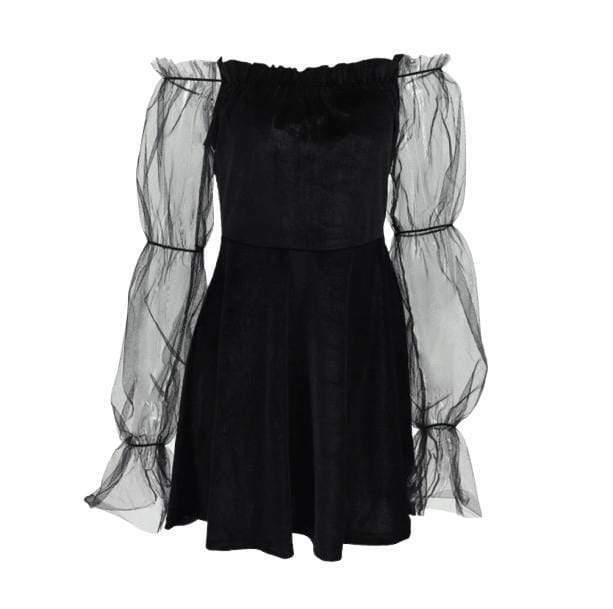 Y2K Transparent Sleeve Grunge Dress for Retro Summer Vibes