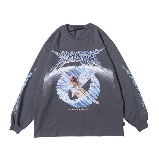 Y2K Vintage Angel Sweatshirt - Retro Grunge Style for Summer Outfits