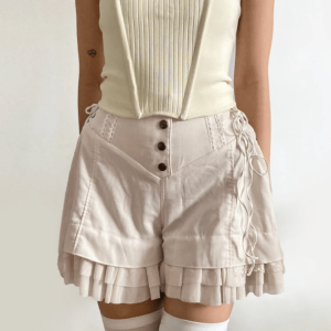 Y2K Vintage Coquette Shorts: Retro Summer Outfit for Trendy Women