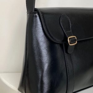 Y2K Vintage Faux Leather Messenger Bag for Retro Style Lovers