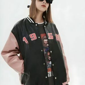 Y2K Vintage Grunge 1968 Varsity Jacket for Retro Summer Outfits