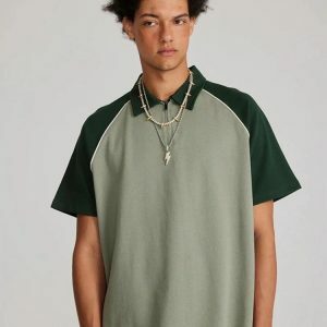 Y2K Vintage Half Zip-Up Polo Tee: Retro Style for Summer Outfits