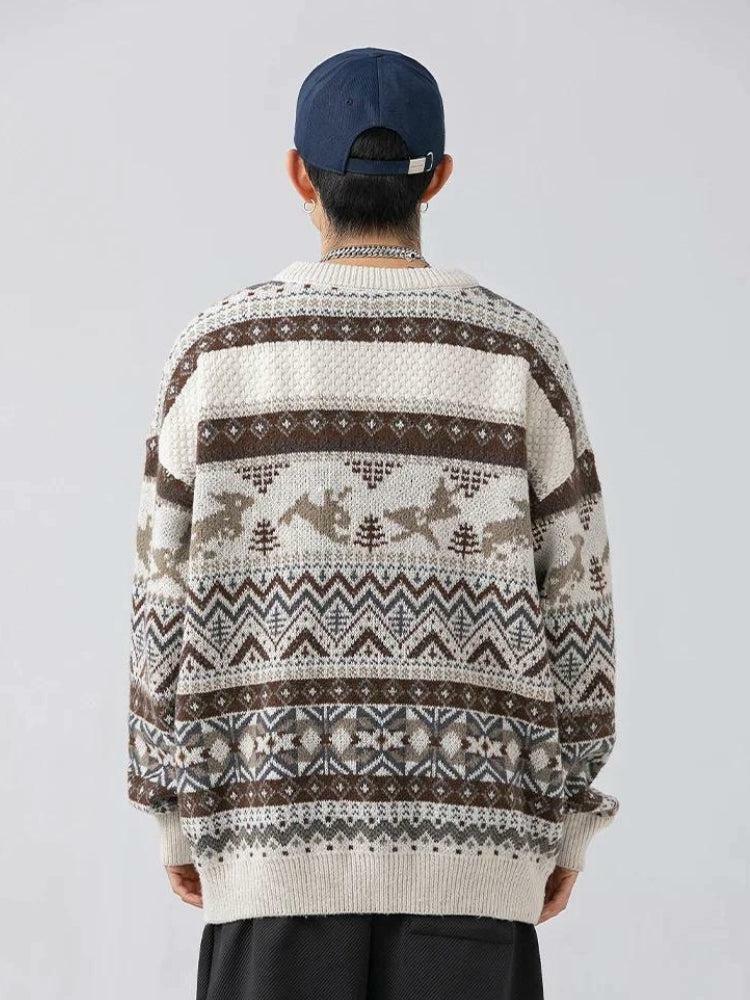 Y2K Vintage Rabbits Knitted Sweater - Retro 90s Grunge Style Top