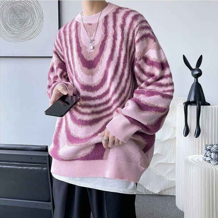 Y2K Wavy Striped Knitted Sweater - Retro 90s Fashion Essential