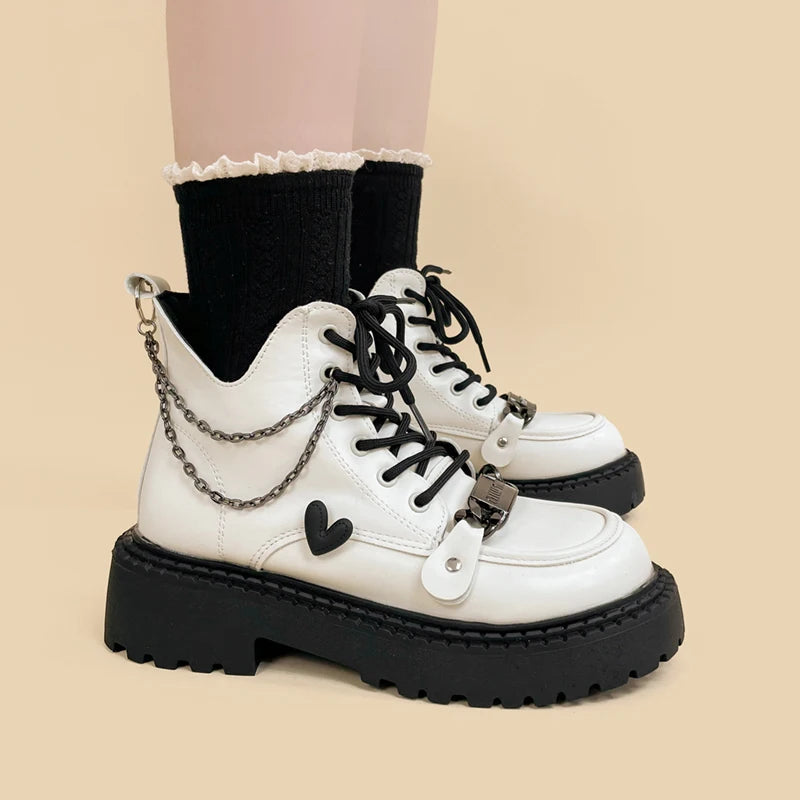 Y2K White Platform Boots for Retro Summer Outfits & Grunge Styles